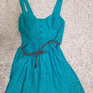 Teal lace dress